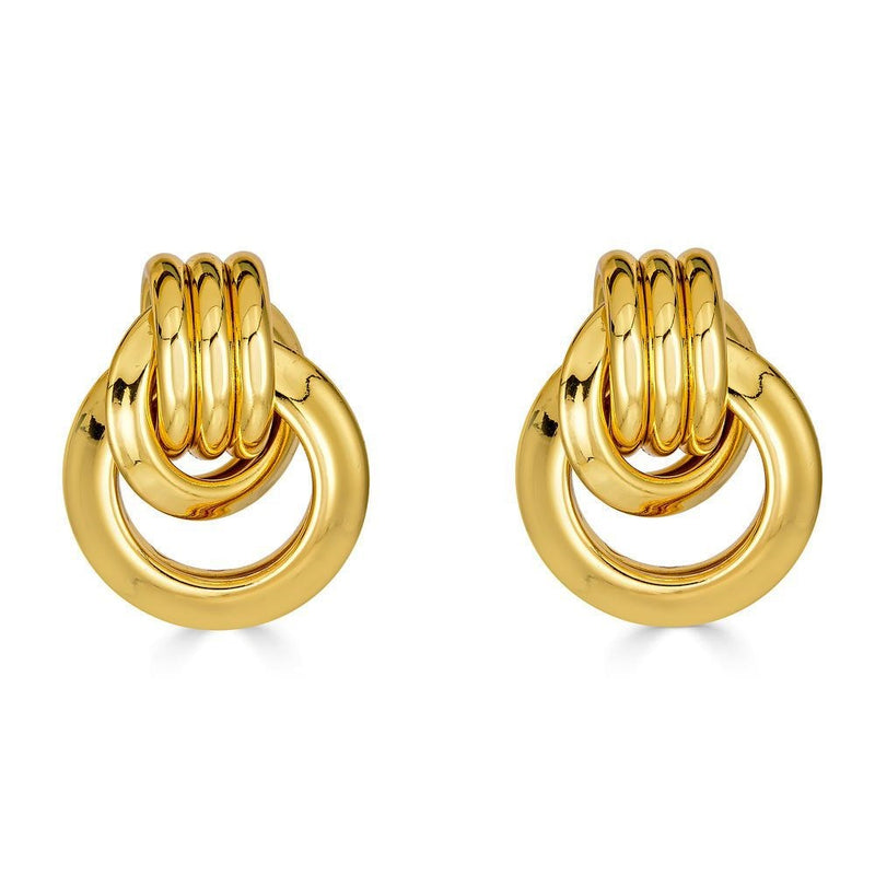 Kenneth Jay Lane Love knot loveknot earrings in doorknocker style gold plated