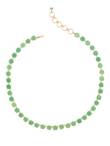 Bounkit Chrysoprase Riviere Necklace semi precious light green 15.5 inches in gold plating