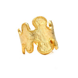 Kenneth Jay Lane Gold Abstract Free Form Cuff Bracelet Hinged