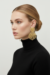Kenneth Jay Lane clip on filagree statement Moroccan Earrings