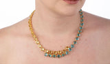 Lemon and Blue Quartz Statement Necklace