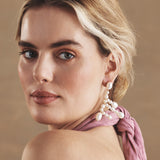 Georgie Quinn Freshwater Pearl Statement Earrings on model