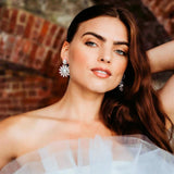 Elizabeth Cole Roscoe Earrings in Pearl and Crystal
