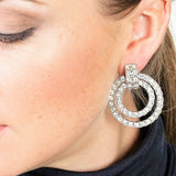 Kenneth Jay Lane Crystal Doorknocker Door Knocker Clip On Earrings
