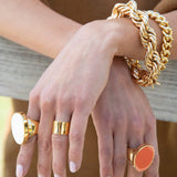 Kenneth Jay  Lane Rope Bracelet , Kenneth Jay Lane Chain Bracelet, Kenneth Jay Lane coral and white enamel rings