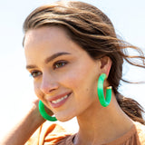 Kenneth Jay Lane Green Jade Hoop Earrings