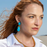 Kenneth Jay Lane Turquoise Earrings Clip on