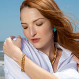 Kenneth Jay Lane Gold Chain Bracelet with gold cuban link chain