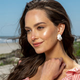 Kenneth Jay Lane White Bamboo Earrings Clip on