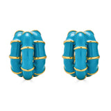 Kenneth Jay Lane Turquoise Bamboo Earrings