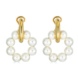 Kenneth Jay Lane Pearl Earrings Door Knocker