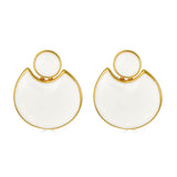 Kenneth Jay Lane White Enamel Earrings Door Knocker
