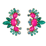 Elizabeth Cole Luella Earrings in Pink and Green