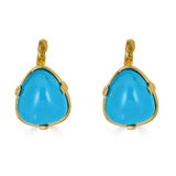 Aqua Glass Wire Earrings