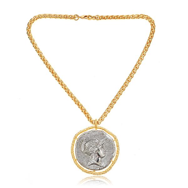 Kenneth Jay Lane Roman Antique Coin Necklace HAUTEheadquarters