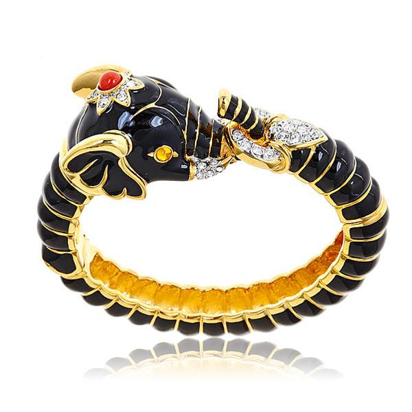 Kenneth Jay Lane Black Elephant Bracelet | HAUTEheadquarters