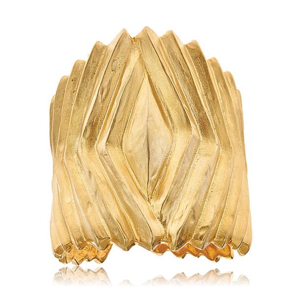 Kenneth Jay Lane Chevron Gold Cuff  Bracelet