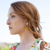 Kenneth jay lane lemon earrings drop hoops 