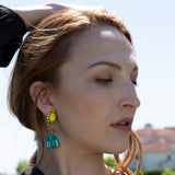 Elizabeth Cole London Yellow Green Earrings