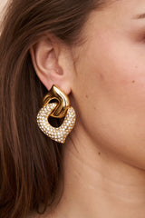 Kenneth Jay Lane Pave Link Earrings on Model