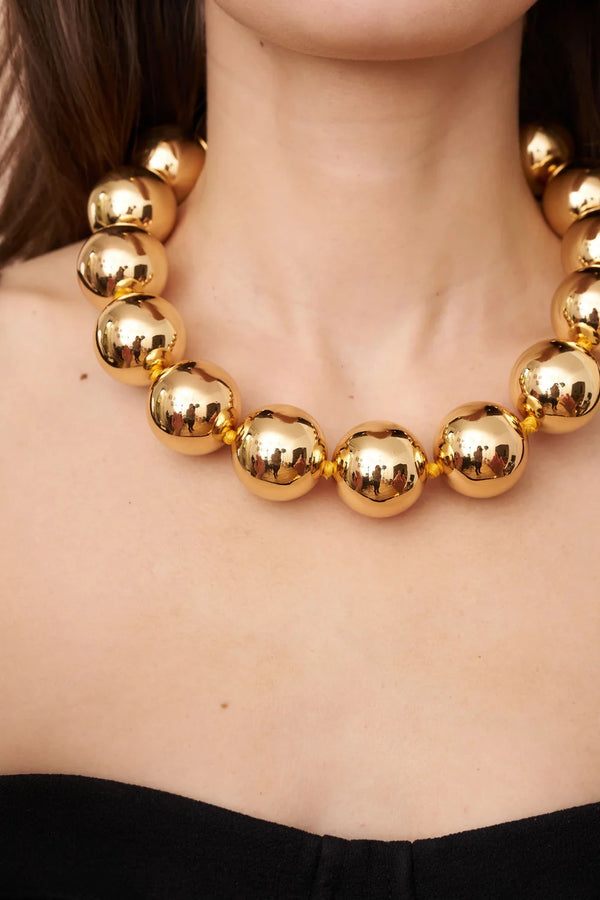 Kenneth Jay Lane Gold Ball Necklace Model