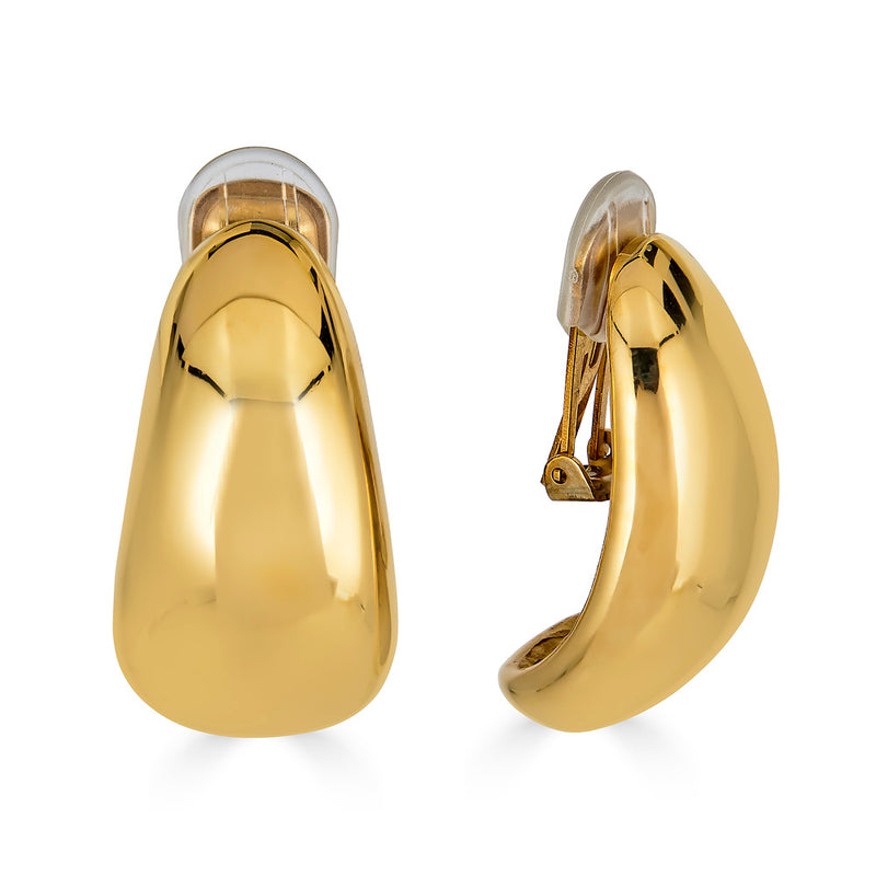 Kenneth Jay Lane Long Tapered gold earrings in clip on