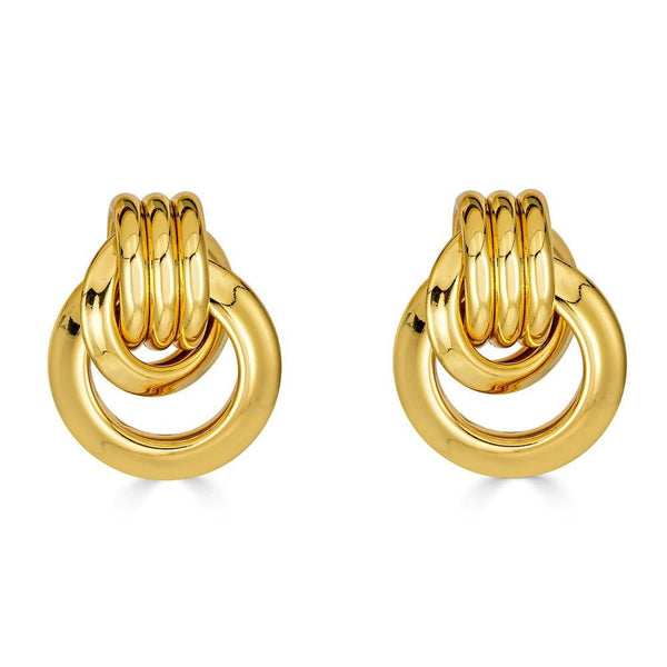 Kenneth Jay Lane Love knot loveknot earrings in doorknocker style gold plated