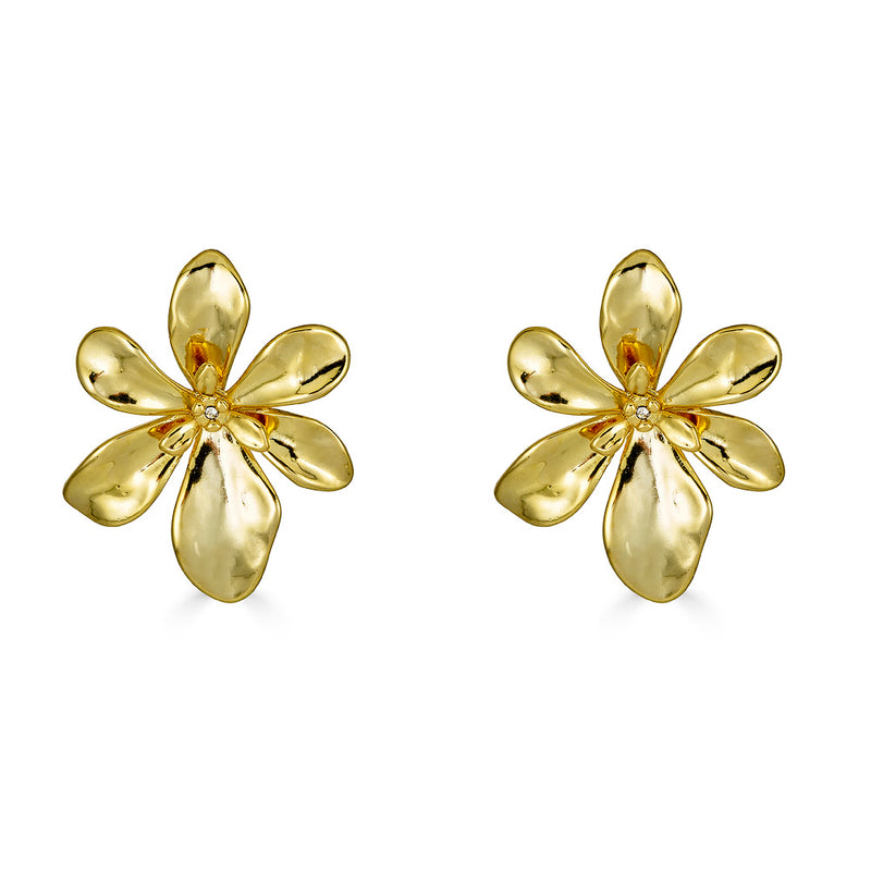 Gold Flower Earrings by Georgie Quinn Jewelry