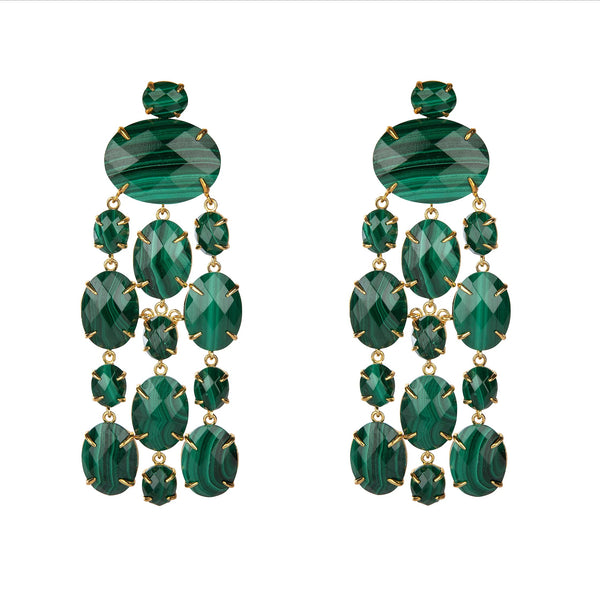 Malachite Cascade Earrings by Bounkit HAUTEheadquarters