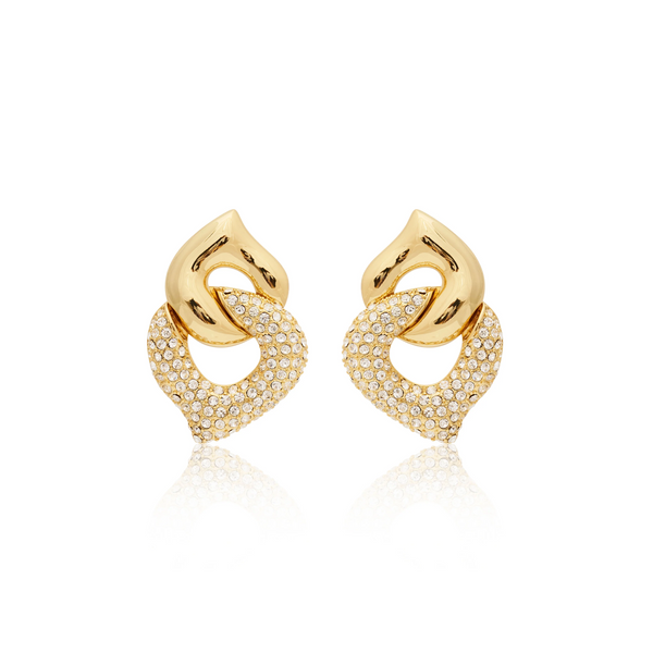 Kenneth Jay Lane Gold Pave Link Earrings