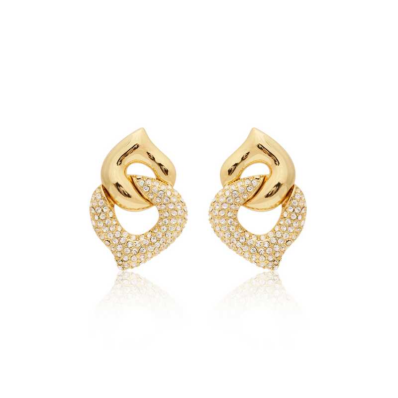 Kenneth Jay Lane Gold Pave Link Earrings