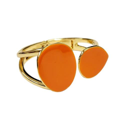 Kenneth Jay Lane Coral Colored Enamel cuff bracelet 