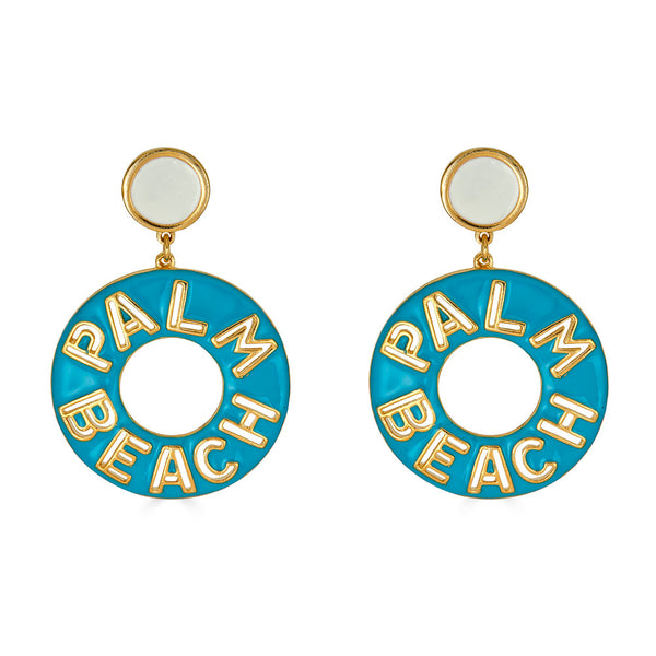 Kenneth Jay Lane Palm Beach Earrings Turquoise 