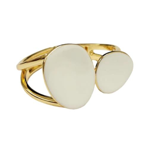 Kenneth Jay Lane White enamel cuff bracelet 