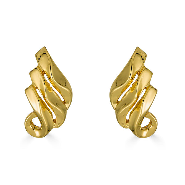 Kenneth Jay Lane Swirl Post Earrings in polished gold plating 