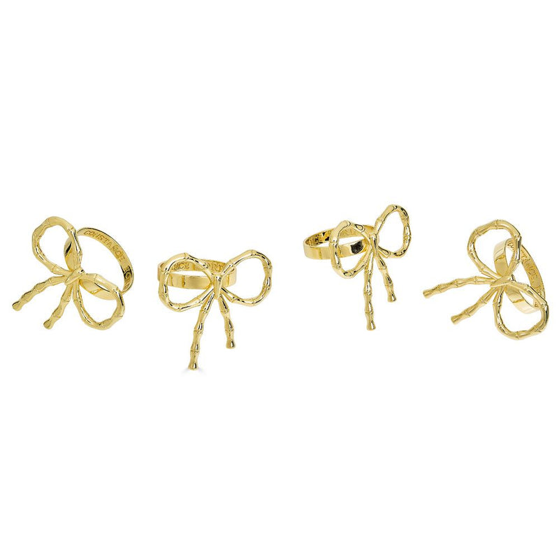 Gold Bow Napkin Rings Chinoiserie bamboo by Constance Ford 