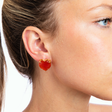 Bounkit Stud Earrings Carnelian Stud Earrings by Hassan Bounkitn in Heart Shape semi precious studs