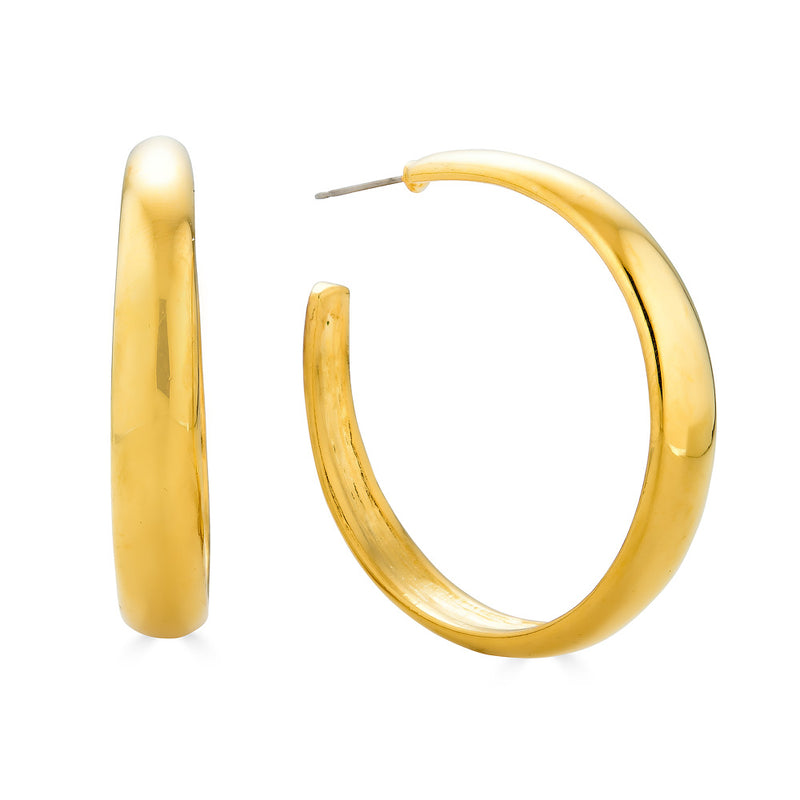 Kenneth Jay Lane Gold Tapered Hoop Earrings