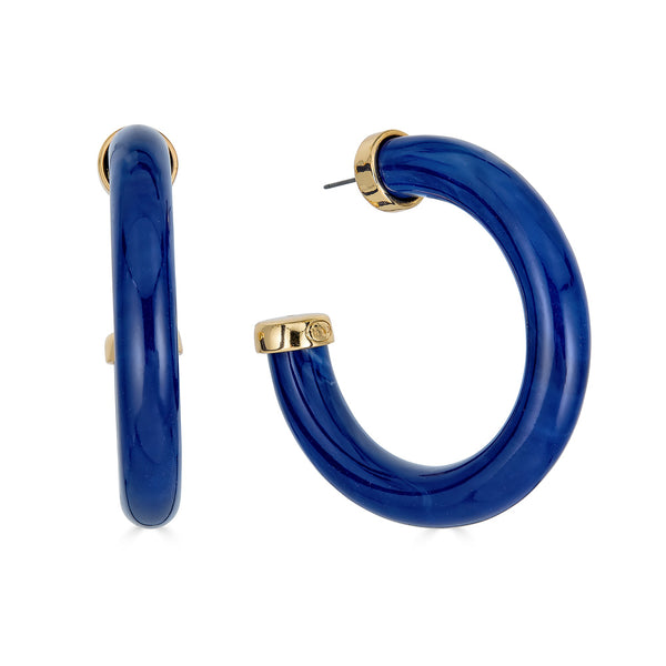 Lapis Blue Hoop Earrings by Kenneth Jay Lane