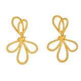 Kenneth Jay Lane Gold Bow Earrings knotted style