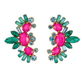 Elizabeth Cole Luella Earrings in Pink and Green 