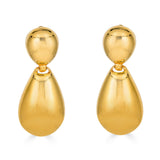 Kenneth Jay Lane Gold two tier paddle drop earrings in clip on