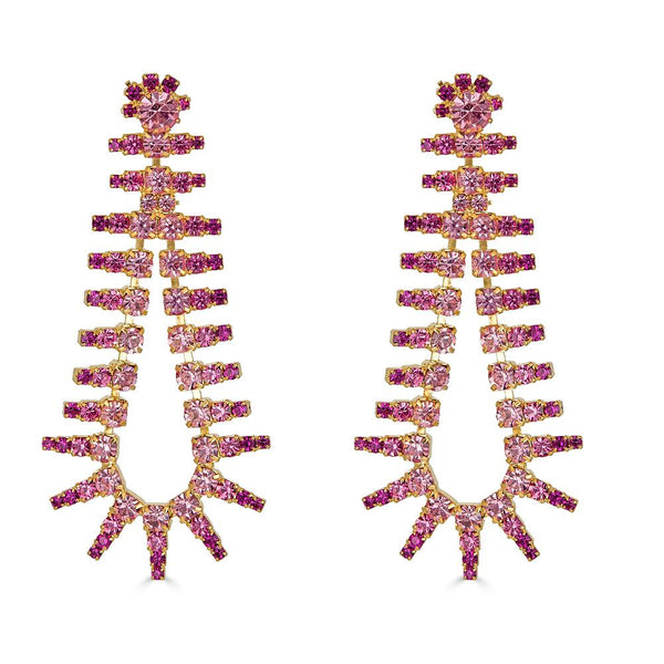 Elizabeth Cole Beatrix Pink Earrings in crystal