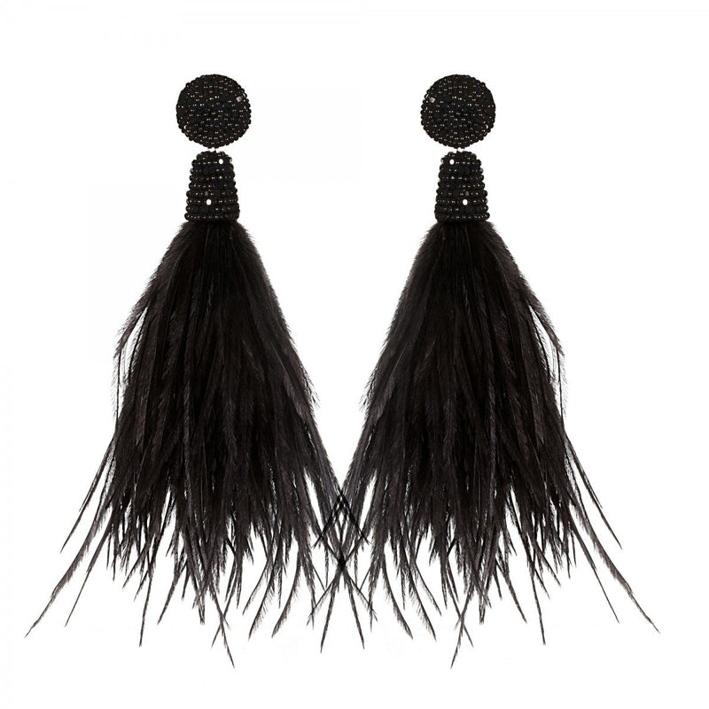 Black Feather Earrings Image