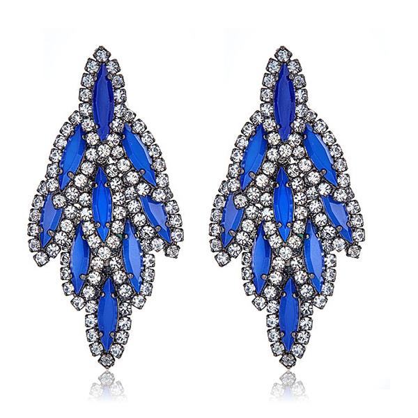 Elizabeth Cole Blue Bacall Earrings with Swarovski Crystals