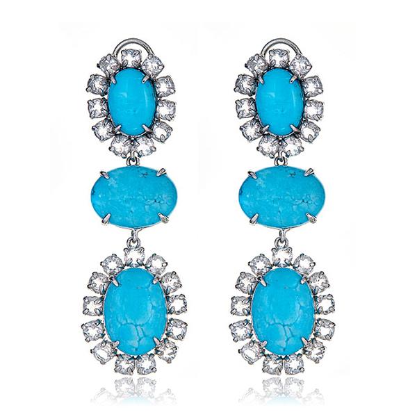 Bounkit Turquoise Drop Earrings 