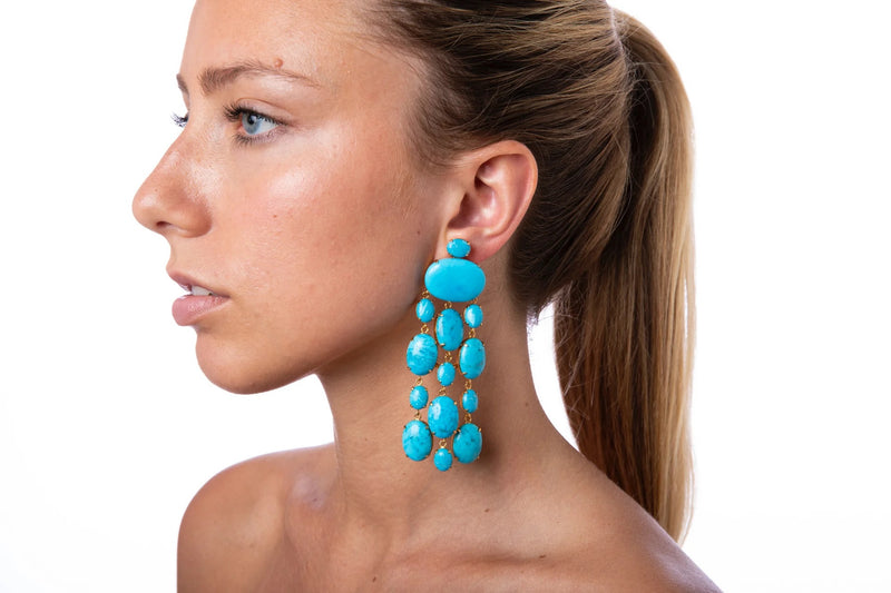 Turquoise Earrings seen on Marysol Patton Real Housewives of Miami by Hassan Bounkit NY