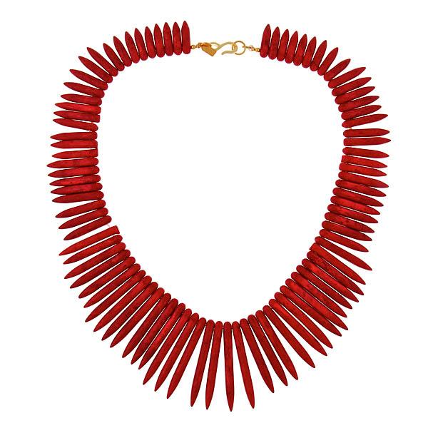 Kenneth Jay Lane Red Coral Sticks Necklace 