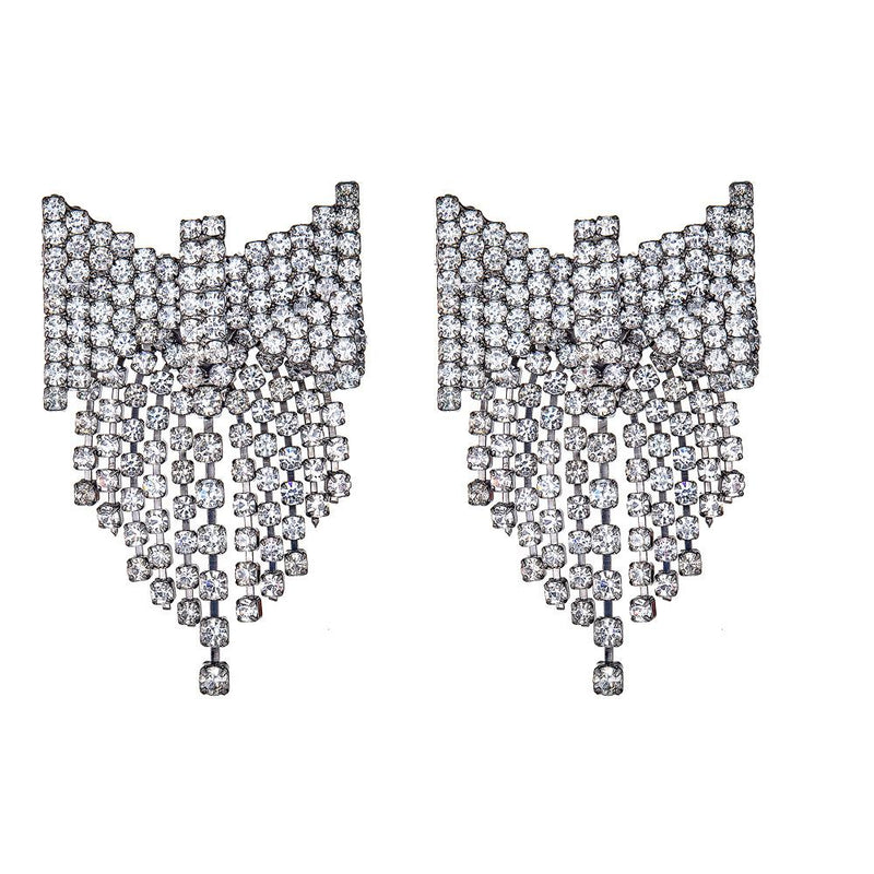 Elizabeth Cole  Crystal Bow Earrings 
