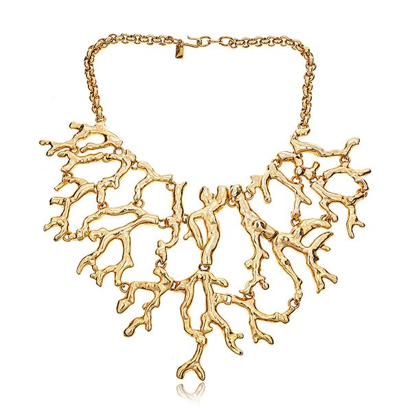 Kenneth Jay Lane Gold Branch Necklace 
